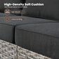 HOMLUX Outdoor Wicker Conversation Sofa in Black, , large