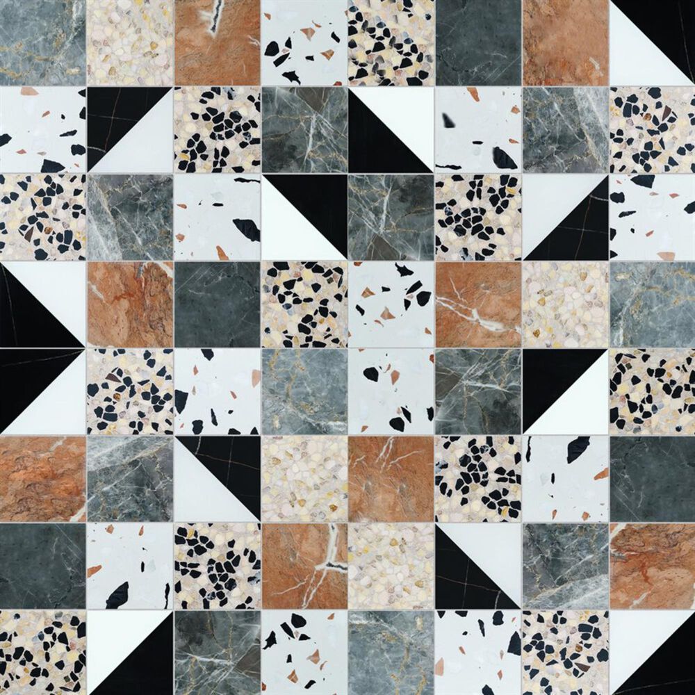 Soho Studio Elizabeth Sutton Terrazzi Wren 2.87" x 2.87" on 11.81" x 11.81" Mosaic Sheet, , large