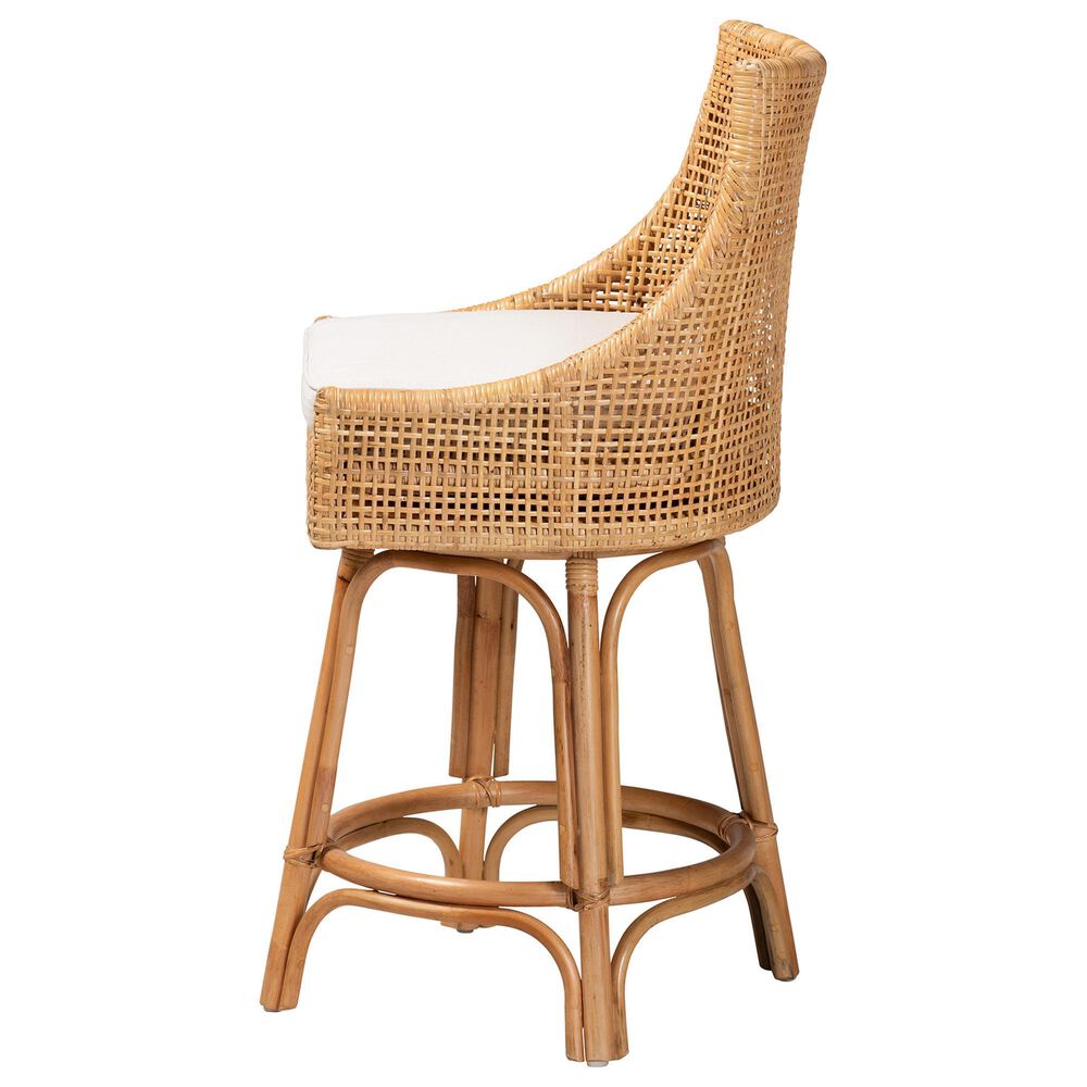 Baxton Studio Bella Swivel Counter Stool in Natural Brown, , large
