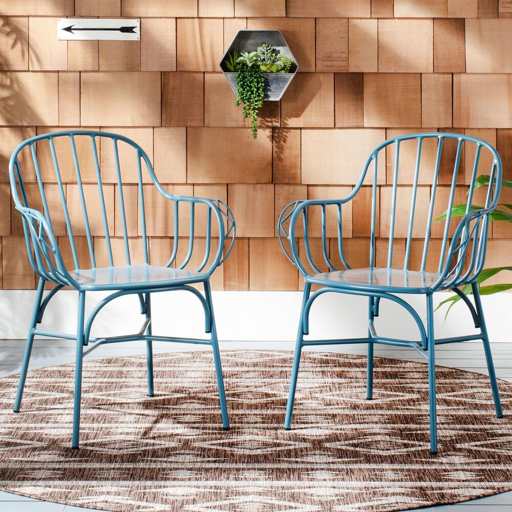 Safavieh Tucker Stackable Arm Chair in Navy Blue, , large