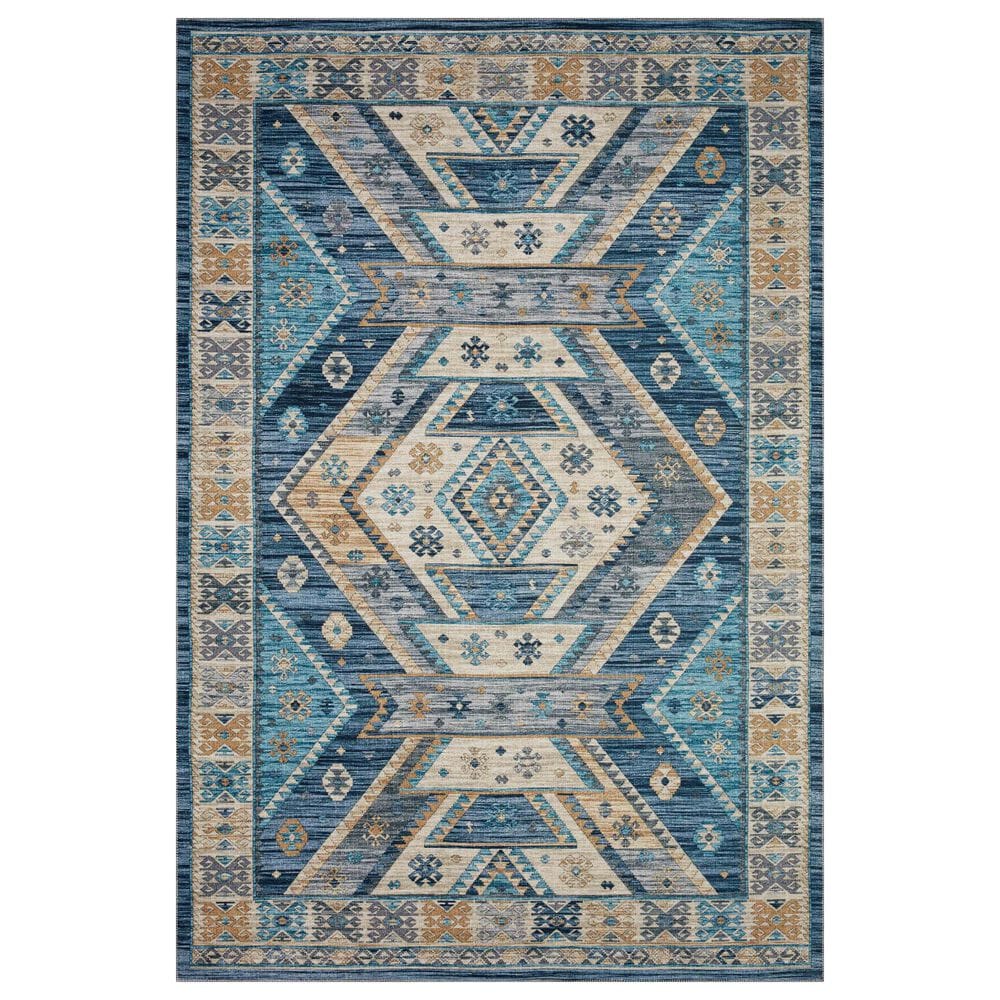 Loloi II Zion ZIO-02 2"3" x 3"9" Ocean and Gold Area Rug, , large