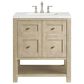 James Martin Vanities Breckenridge 30" Single Vanity in Whitewashed Oak with 3 cm Ethereal Noctis Quartz Top, , large