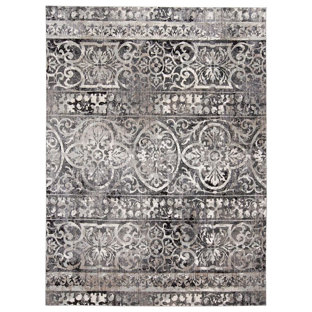 Feizy Kano 7"10" x 10" Charcoal and Ivory Area Rug, , large