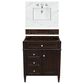 James Martin Vanities Brittany 30" Single Bathroom Vanity in Burnished Mahogany with 3 cm Ethereal Noctis Top and Rectangle Sink, , large