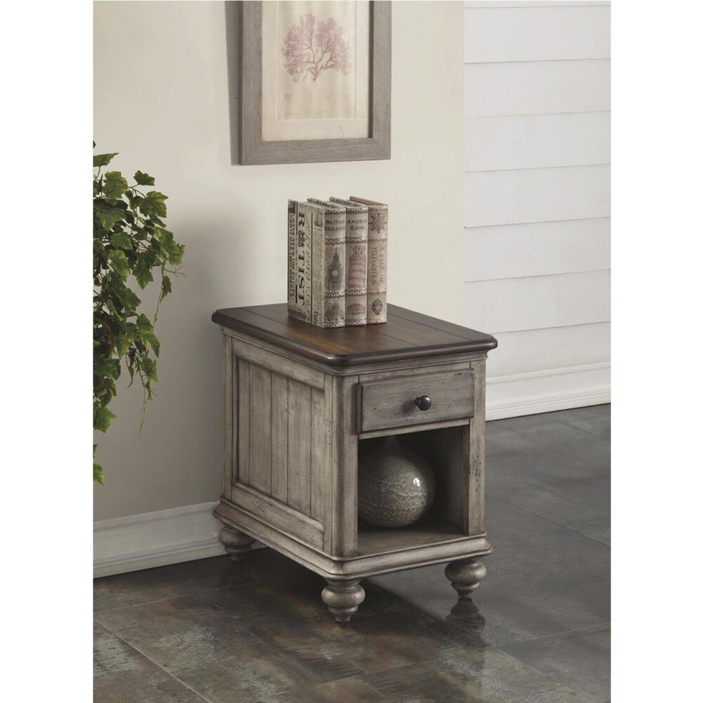 Flexsteel Plymouth Chairside Table in Whitewash, , large