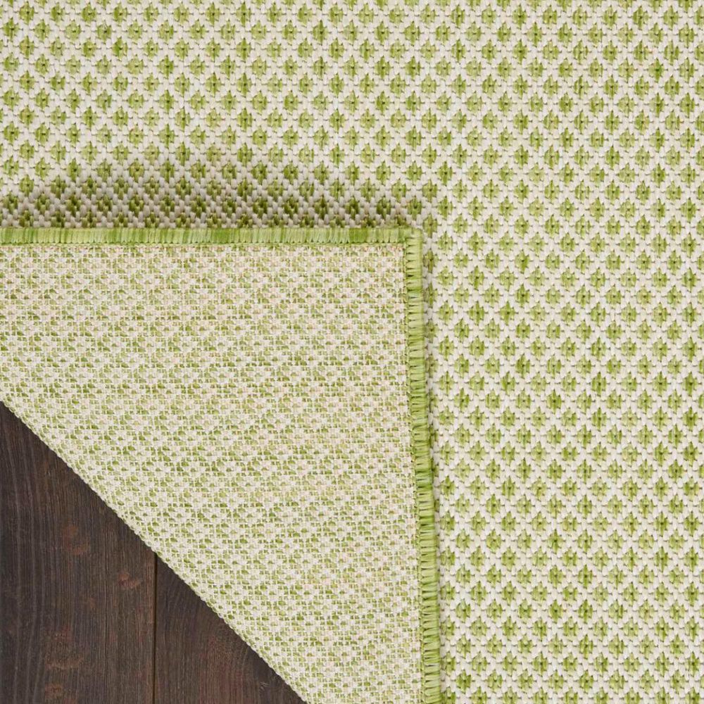 Nourison Courtyard Ivory and Green 2&#39;2&quot; x 8&#39; Indoor/Outdoor Runner, , large