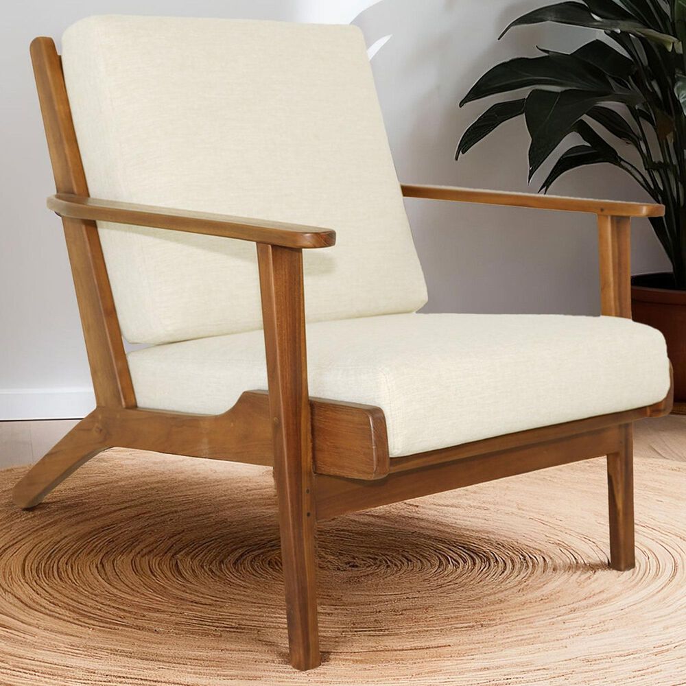 Hearth and Haven Connor Lounge Chair in Cream, , large