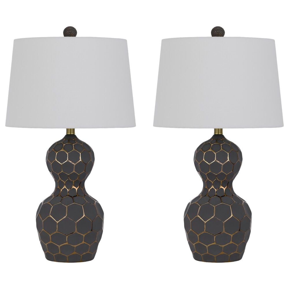 Cal Lighting Tuscaloosa Table Lamp in Matte Black and Gold (Set of 2), , large