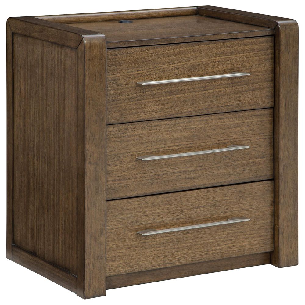 Ashley Marxmore King Upholstered Storage Bed with Two Nightstands in Brown, , large