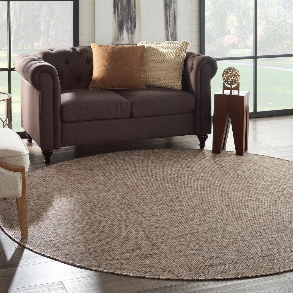Nourison Positano 8&#39; Round Beige Indoor/Outdoor Area Rug, , large