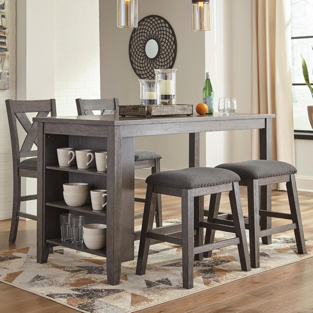 Signature Design by Ashley Caitbrook 5-Piece Counter Height Dining Table Set in Antiqued Gray Wash, , large