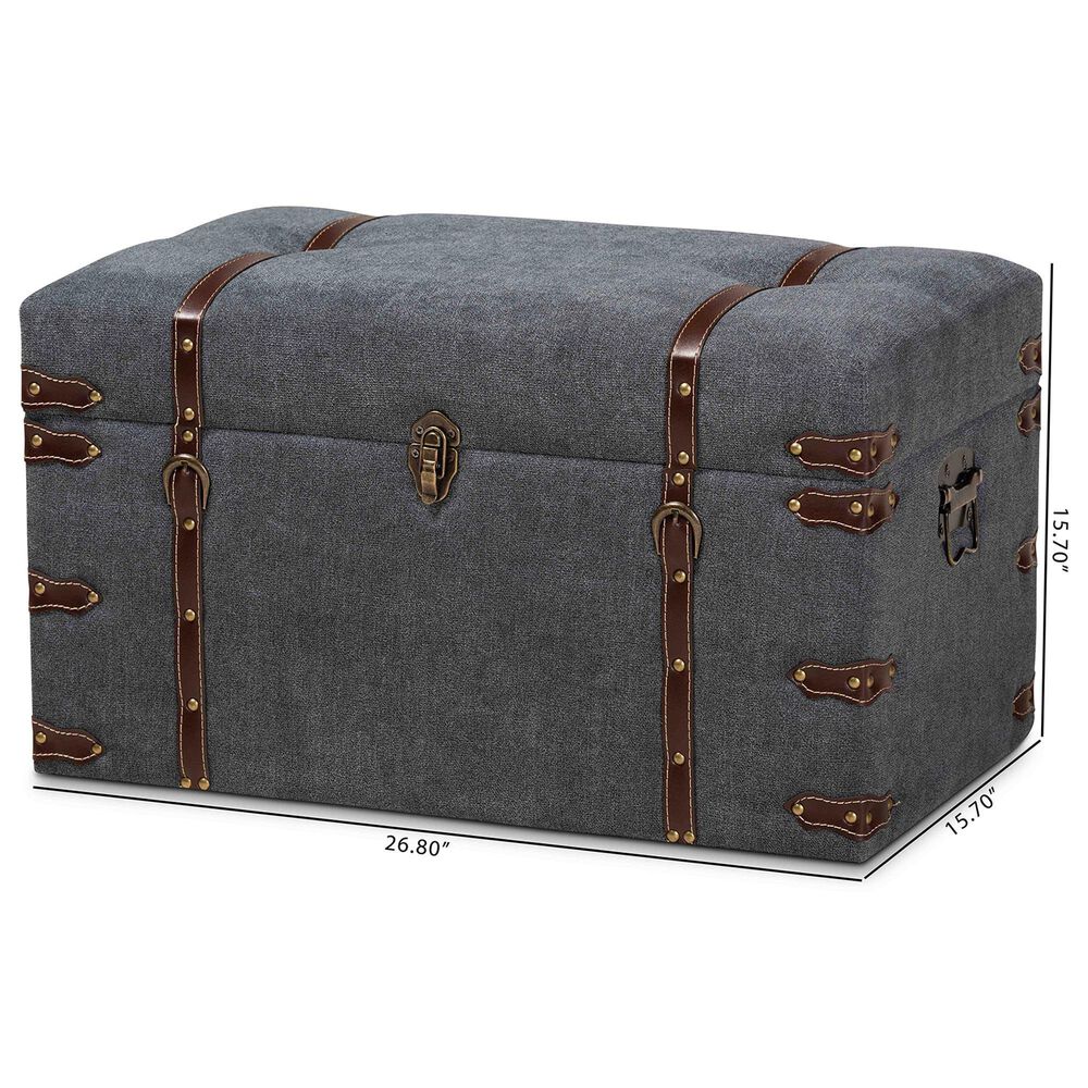 Baxton Studio Palma Storage Trunk Ottoman in Grey, , large
