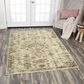 RIZZY Gossamer Beige, Brown and Rust 12" x 15" Area Rug, , large