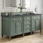 James Martin Vanities Brittany 72" Double Bathroom Vanity in Smokey Celadon with 3 cm Charcoal Soapstone Quartz Top and Rectangular Sinks, , large