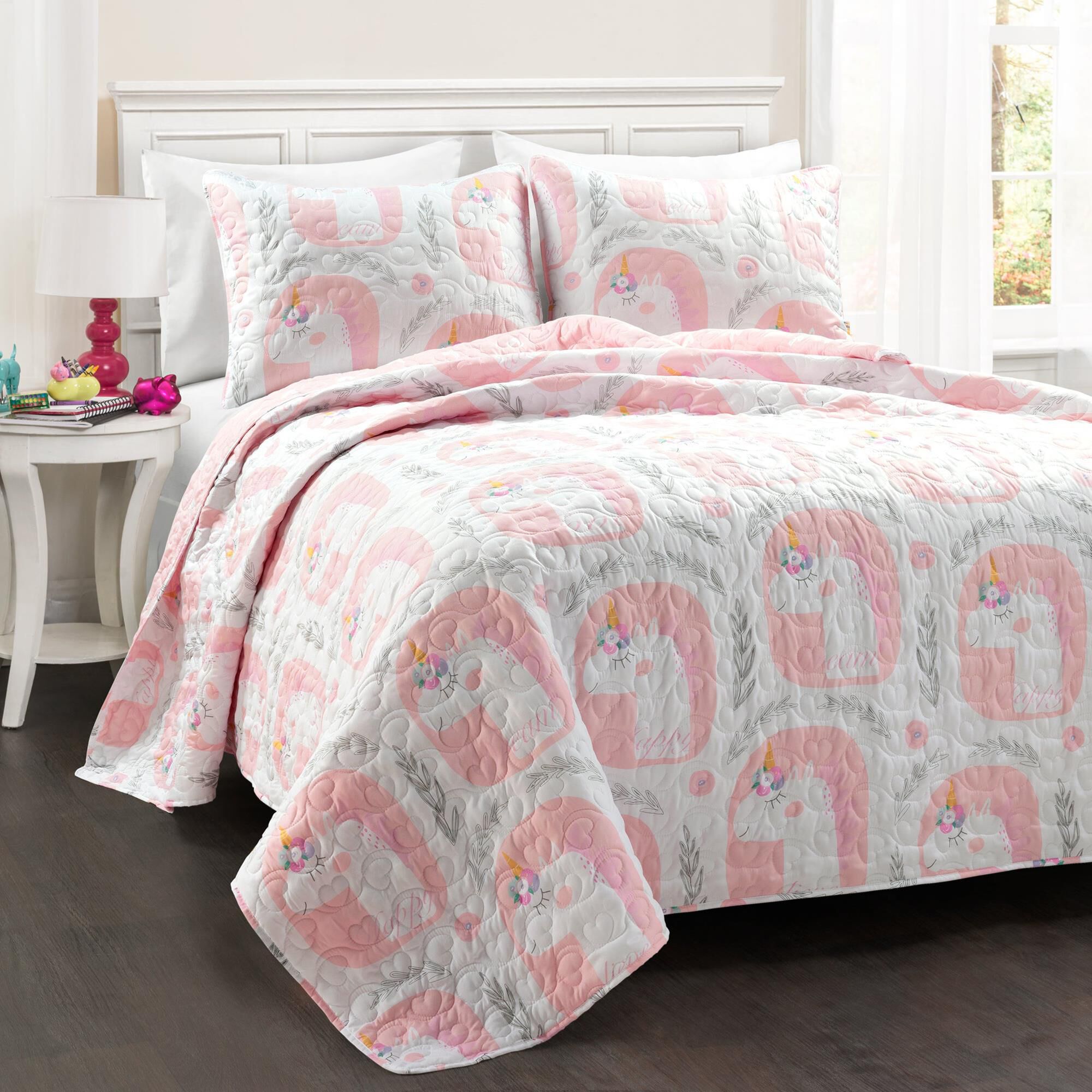 Triangle Home Fashions Inspirational Unicorn 3 Piece Full Queen