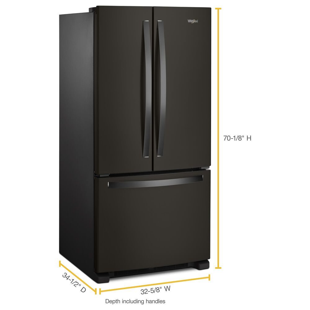 Whirlpool 22.1 Cu. Ft. Freestanding French Door Refrigerator in Black Stainless Steel, , large