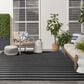 Nourison Positano POS03 Black and Ivory 4" x 6" Indoor/Outdoor Area Rug, , large