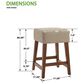Valor Living Roscoe 26" Backless Counter Stool with Taupe Upholstery in Cherry, , large