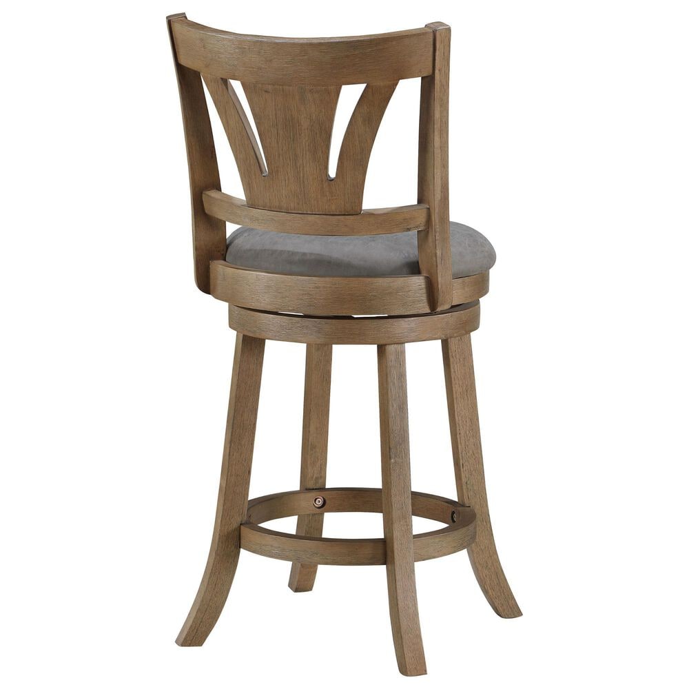 Office Star Products Miller Swivel Counter Stool with Dove Cushion Seat in Medium Oak, , large