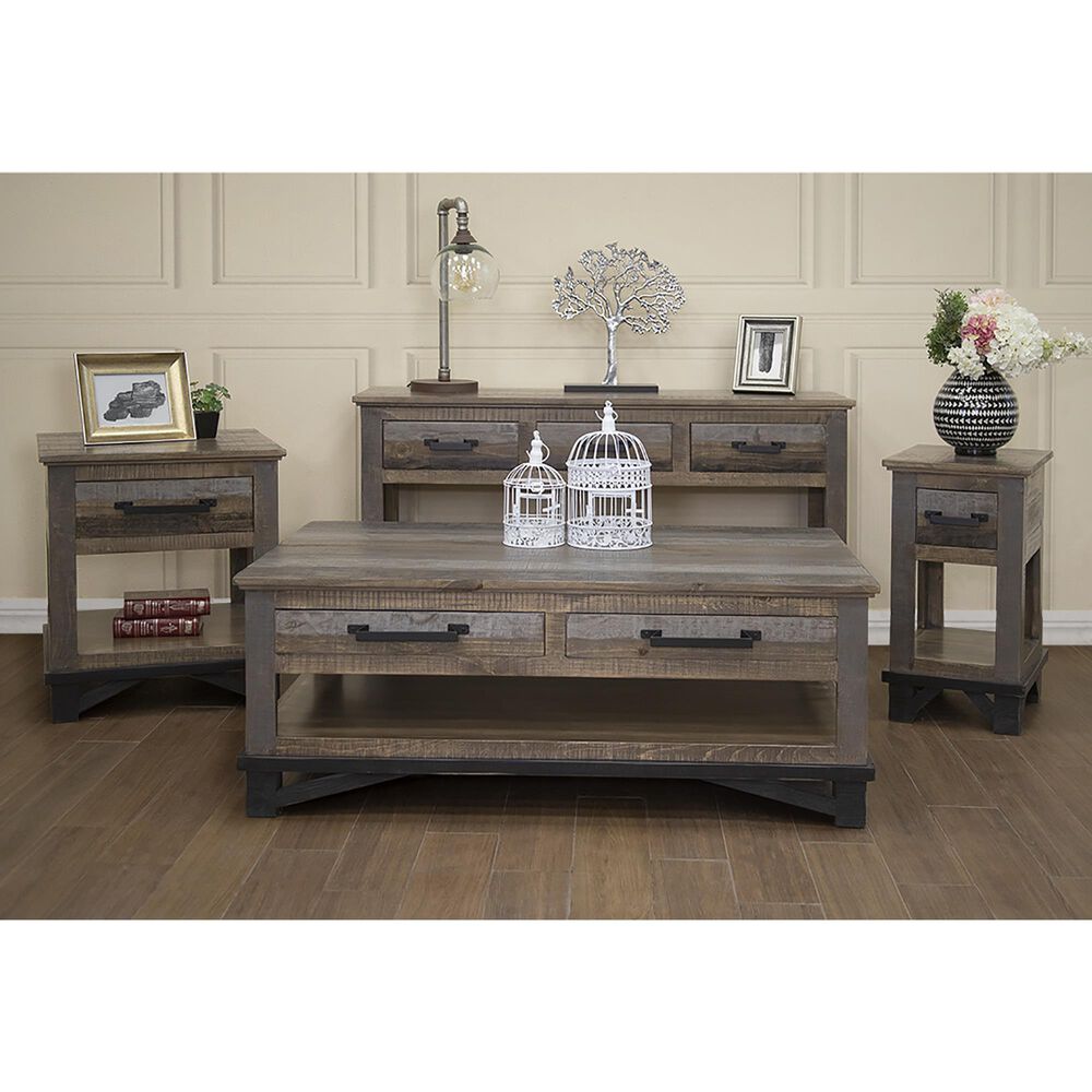 Fallridge Loft 2-Drawer Sofa Table in Gray and Brown, , large