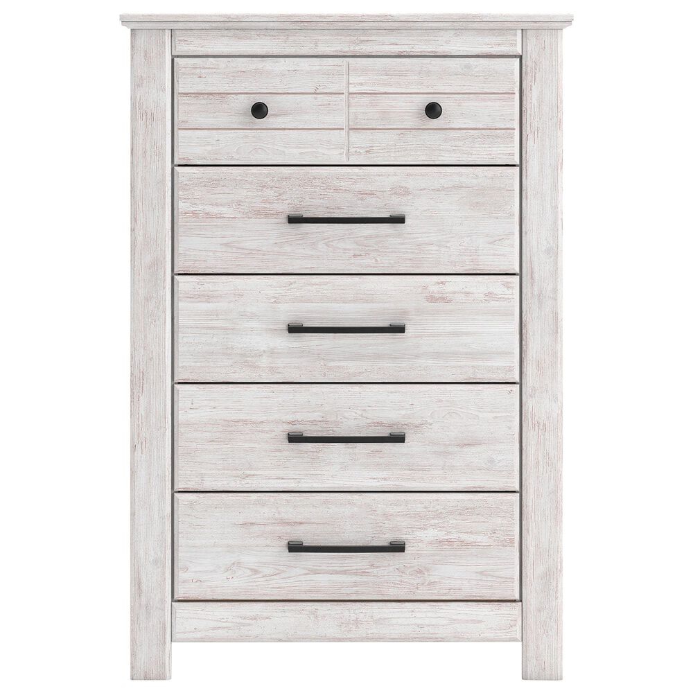Ashley Makidern 5 Drawer Chest in Whitewash, , large