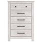 Ashley Makidern 5 Drawer Chest in Whitewash, , large