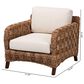 Baxton Studio Vevina Arm Chair with Natural Brown Seagrass in White, , large
