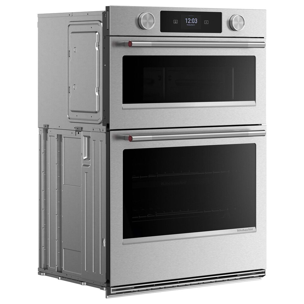 KitchenAid 2-Piece Kitchen Package with PrintShield Stainless Steel 30" Smart Combination Wall Oven and Black 30" Induction Cooktop, , large