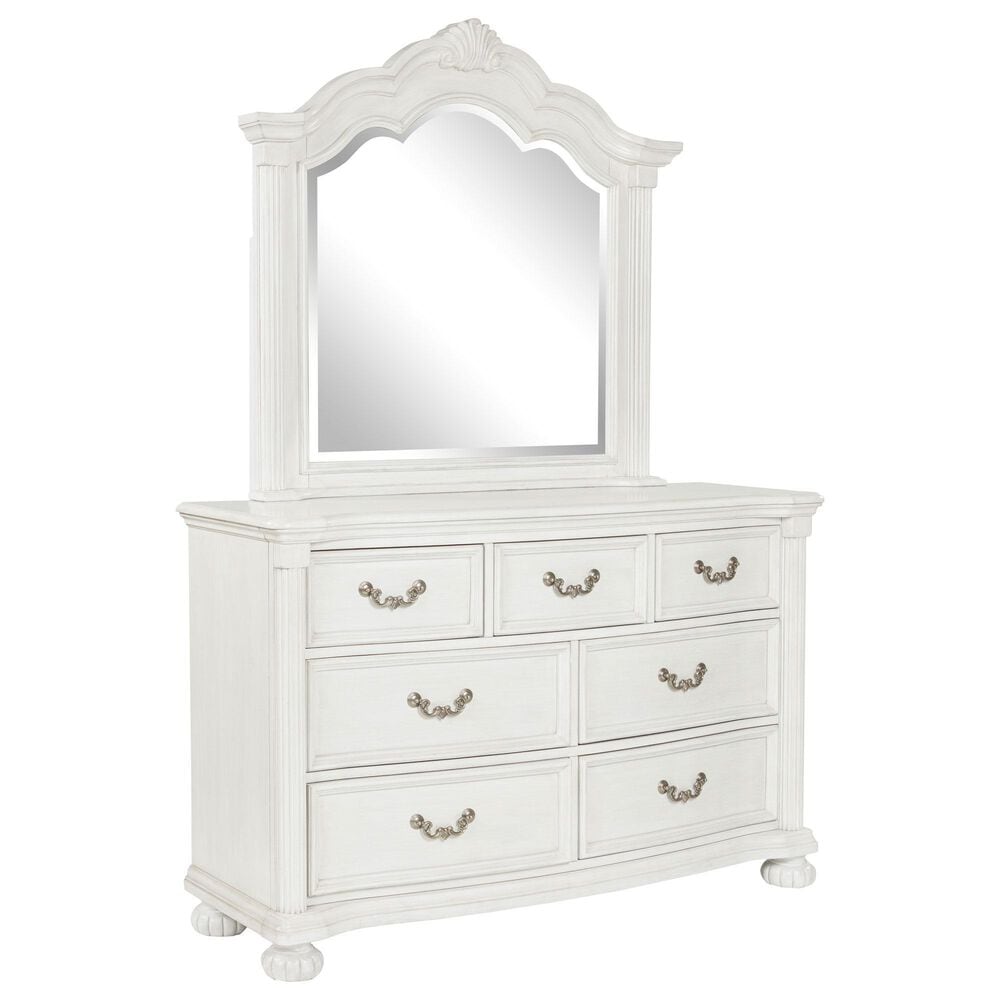 Ashley Montelaine 7-Drawer Dresser and Mirror in Antique White, , large
