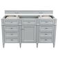 James Martin Vanities Brittany 60" Single Bathroom Vanity in Urban Gray with 3 cm Charcoal Soapstone Quartz Top and Rectangle Sink, , large