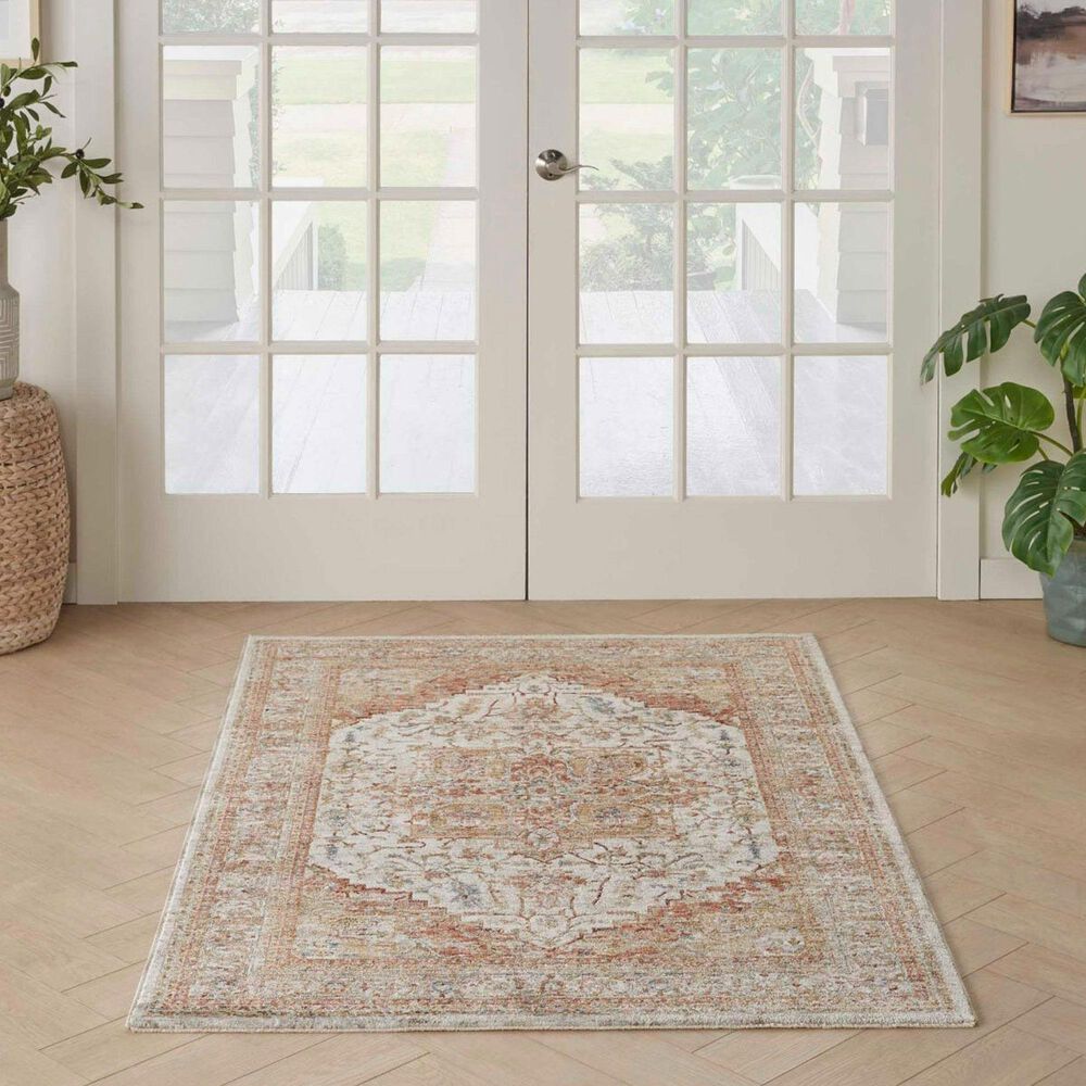 Nourison Sahar 9&#39;3&quot; x 12&#39;7&quot; Ivory and Rust Area Rug, , large