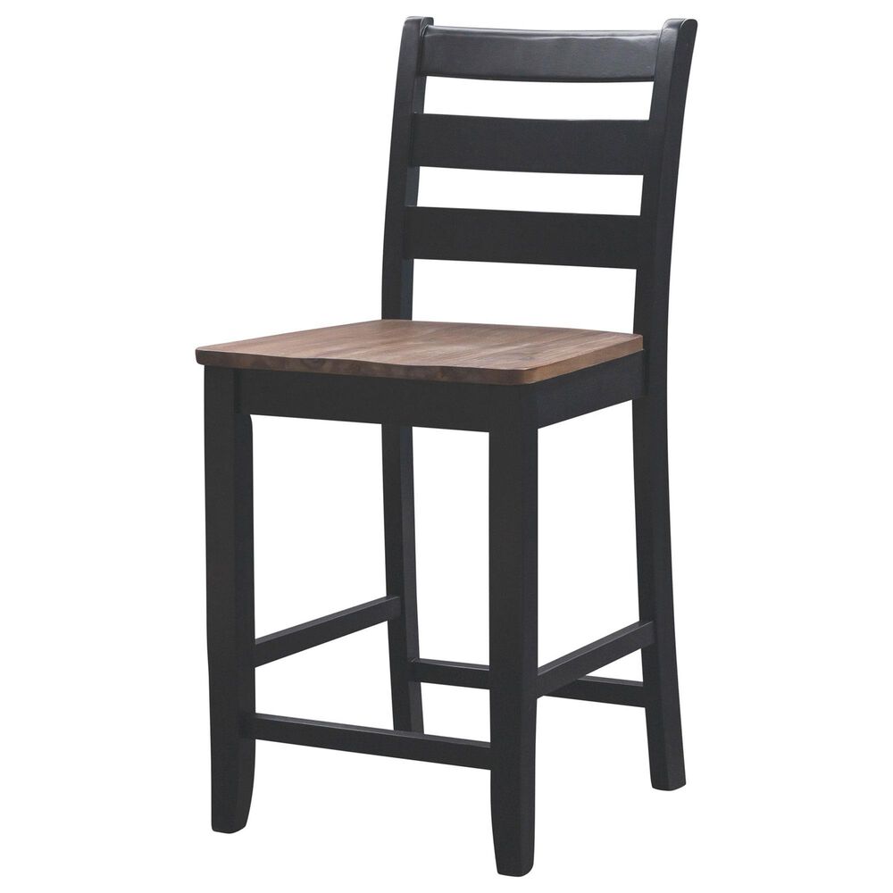 Linon Home Decor Colm Counter Stool in Black and Warm Brown, , large