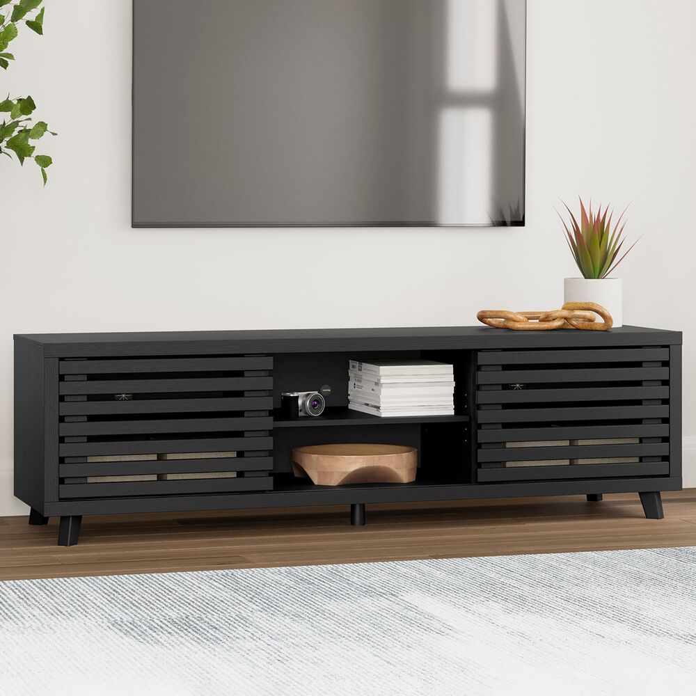 Ashley Danziar 72&quot; TV Stand in Matte Black, , large