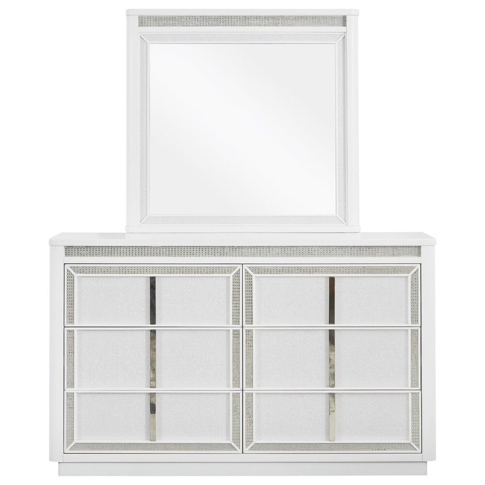 Millenium Chalanna 6-Drawer Dresser and Mirror in White, , large
