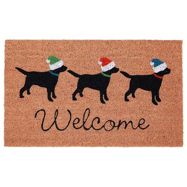 Trans-Ocean Import Natura Three Dogs Holiday 1"6" x 2"6" Natural Outdoor Door Mat, , large