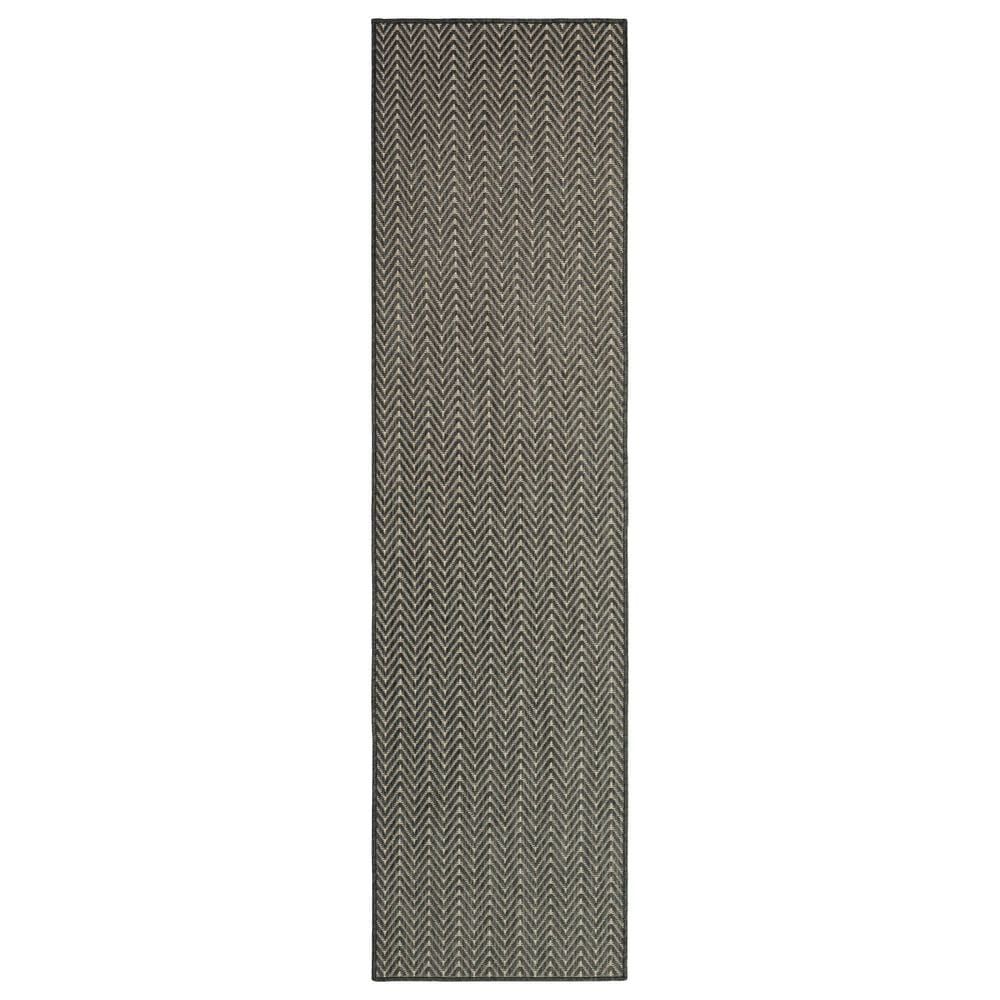 Nourison Horizon HOZ02 Charcoal 2" x 6" Indoor/Outdoor Runner, , large