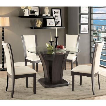 Furniture of America Butler 5-Piece Dining Set in White, , large