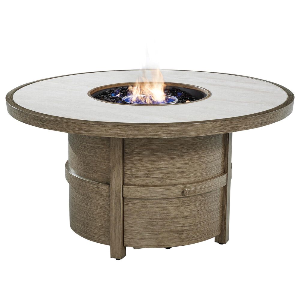 Ashley Rainier Ranch 5-Piece Fire Pit Chat Set in Beige, , large