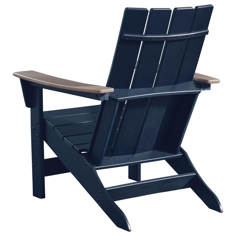 Ashley East Beach Patio Adirondack Chair in Navy Blue and Driftwood, , large
