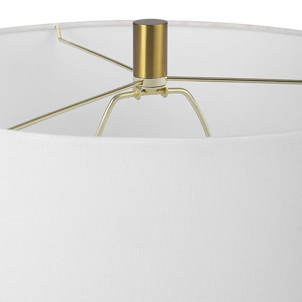 Uttermost Table Lamp in Gloss White and Antique Gold, , large