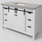 Lexora Home Marsyas 48" Single Bathroom Vanity in White with Grey Quartz Top and Rectangular Sink, , large