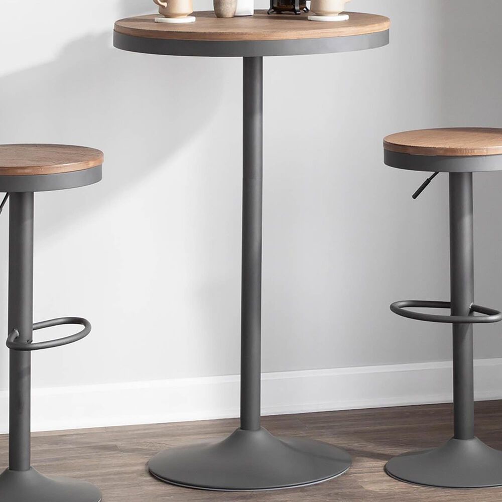 Lumisource Dakota 43&quot; Adjustable Bar Table in Brown and Grey, , large