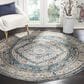 Safavieh Aria ARA106E 6"6" Round Beige and Blue Area Rug, , large