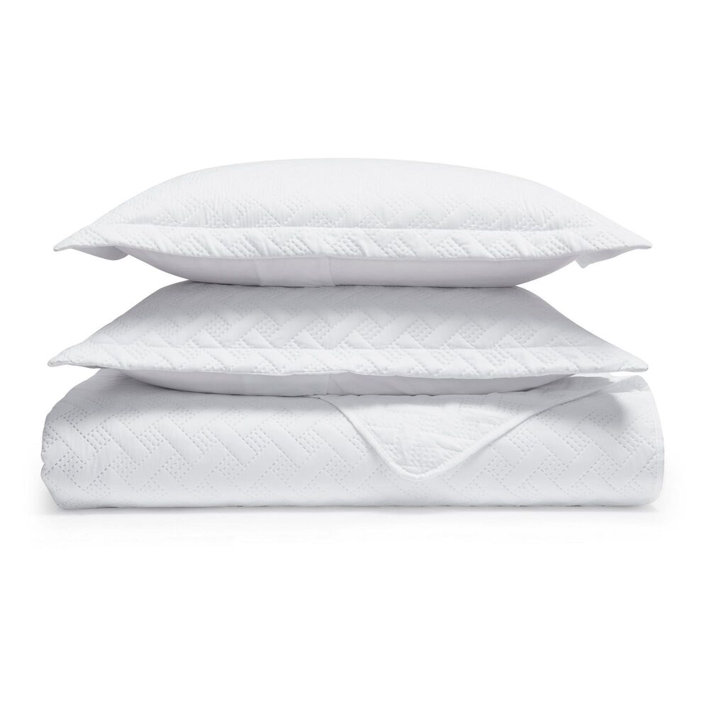 Trade Linker 3-Piece Queen Basket Pinsonic Quilt Set in White, , large