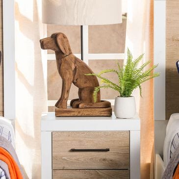 Kalalou Wooden Dog Table Lamp, , large