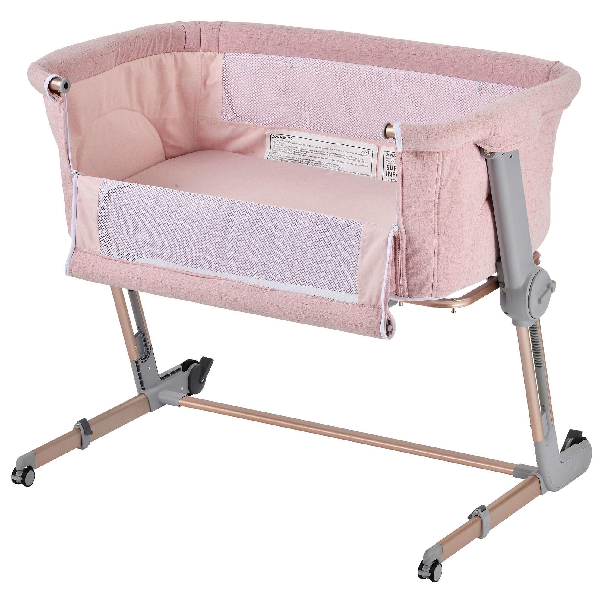 Pink bedside shop crib