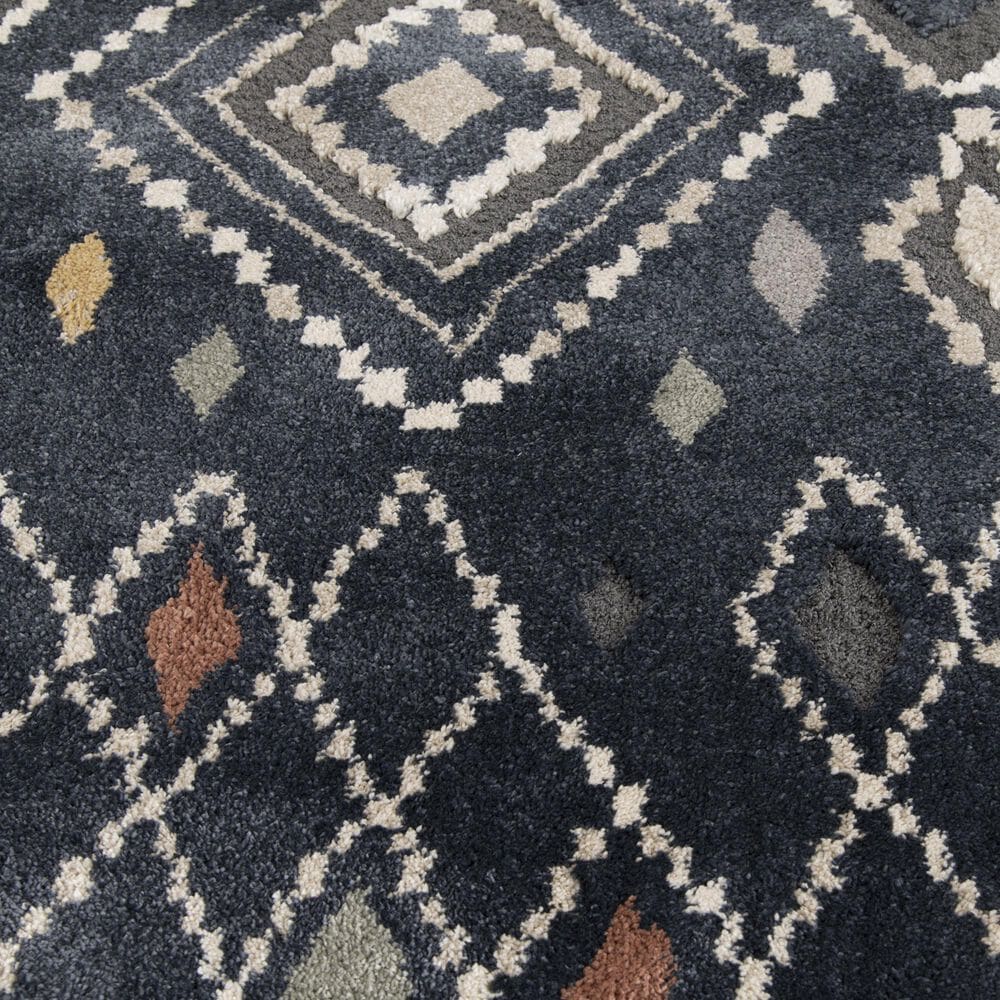 Central Oriental Stonington Iris Denim and Multicolor 7&#39;10&quot; Round Area Rug, , large