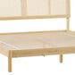 Walker Edison Neru King Platform Bed with Curved Rattan Headboard in Natural, , large