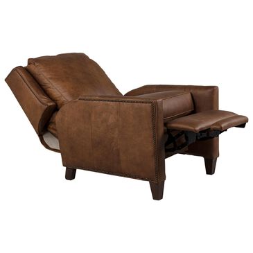 Smith Brothers Leather Push Back Recliner in Caramel Brown, , large