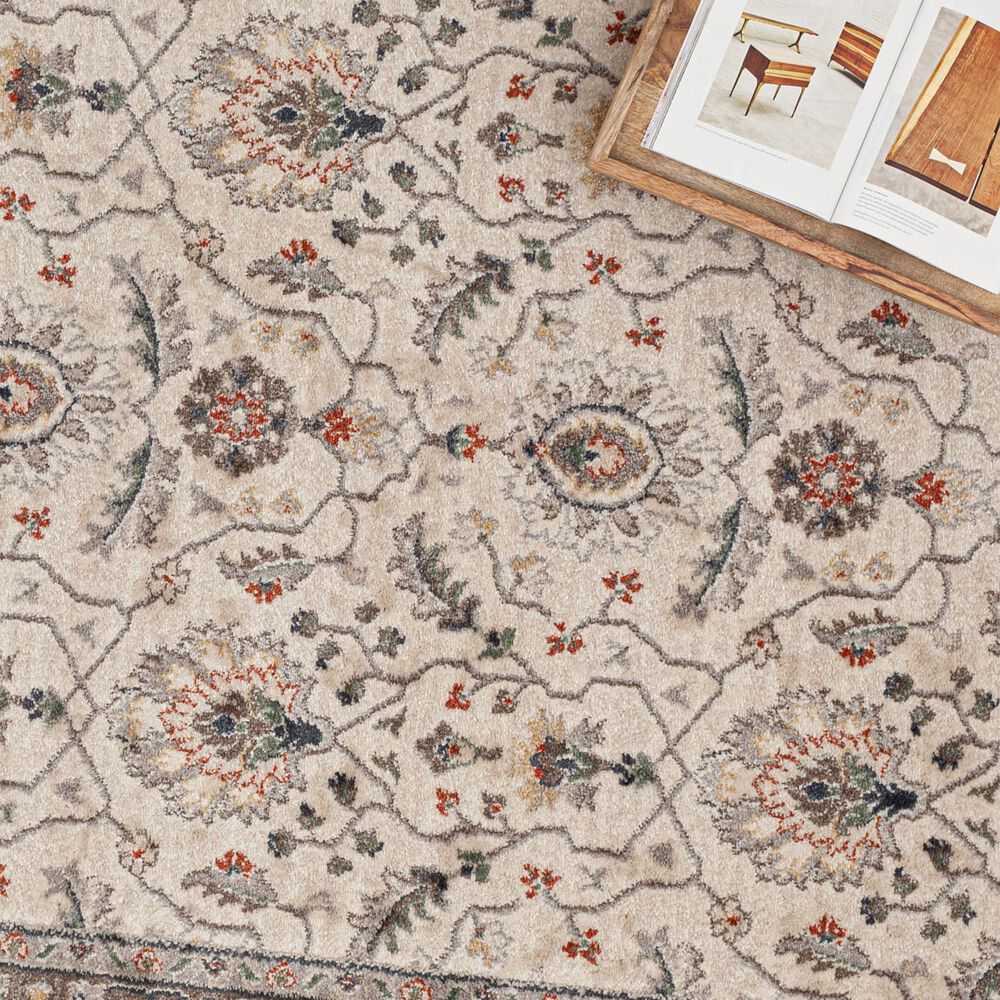 Central Oriental Minerva Alonso 5&#39; x 7&#39;3&quot; Alabaster and Storm Area Rug, , large